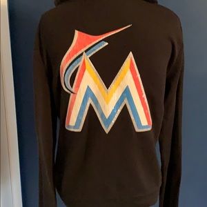 Miami Marlins sequined hooded zip up